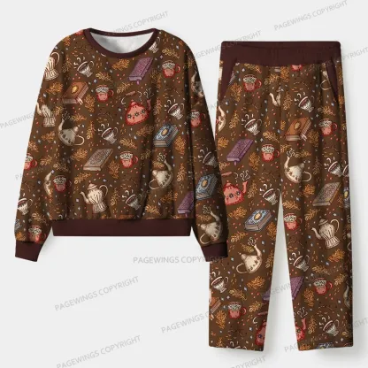 Pagewings Cozy Reading Unisex Flannel Pajama Set