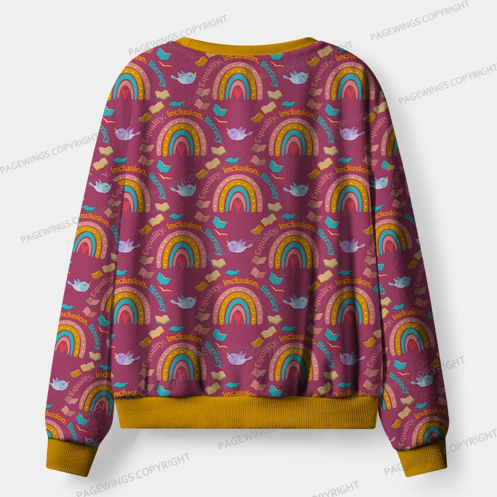 Pagewings Equality Inclusion Literacy Unisex Flannel Pajama Set