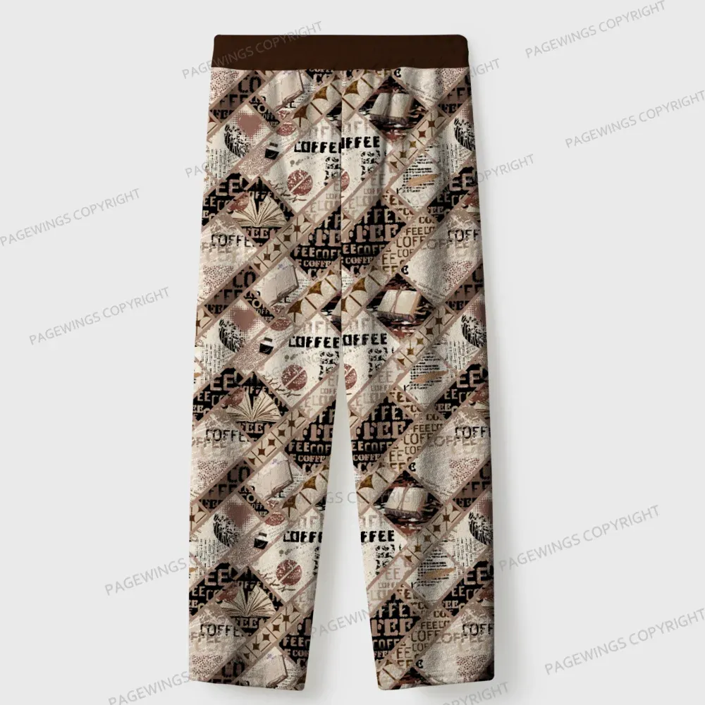 Pagewings Coffee And Books Unisex Flannel Pajama Set