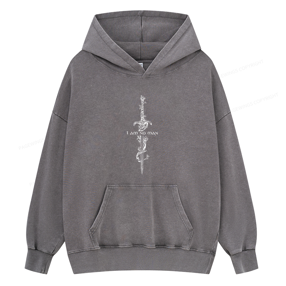 Pagewings I Am No Man Unisex Washed Hoodie