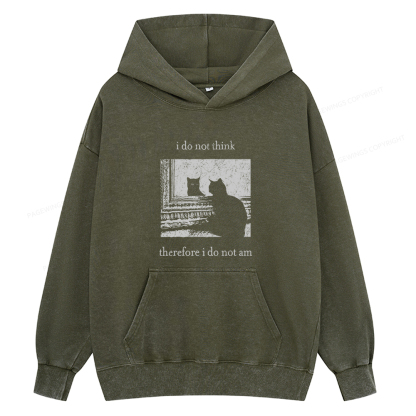 Pagewings I Do Not Think Therefore I Do Not Am Unisex Washed Hoodie