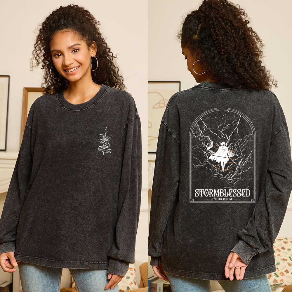 Pagewings Stormblessed Unisex Washed Long Sleeve T-shirt