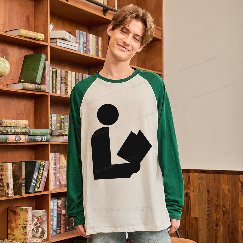Pagewings National Library Symbol Long Sleeve Raglan T-shirt