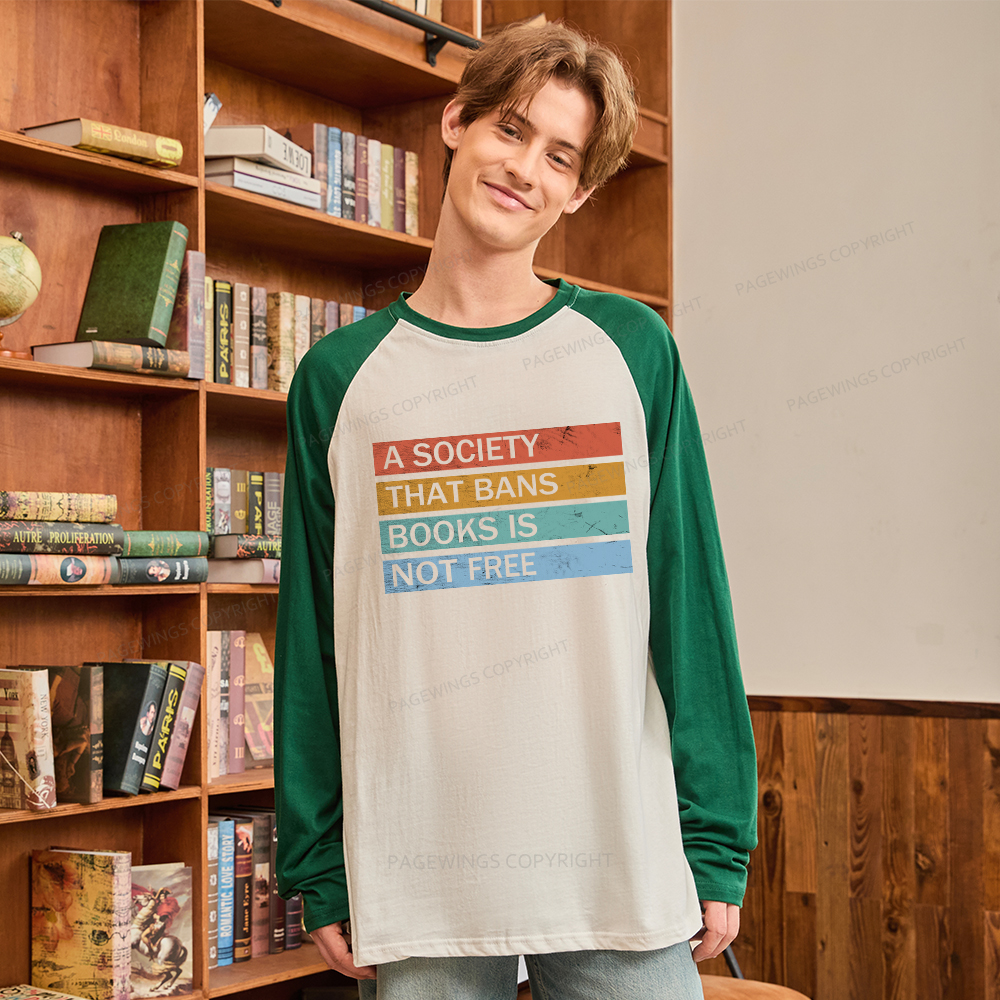 Pagewings Read Banned Books Long Sleeve Raglan T-shirt