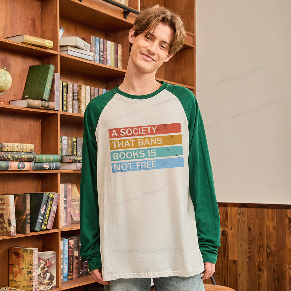 Pagewings Read Banned Books Long Sleeve Raglan T-shirt