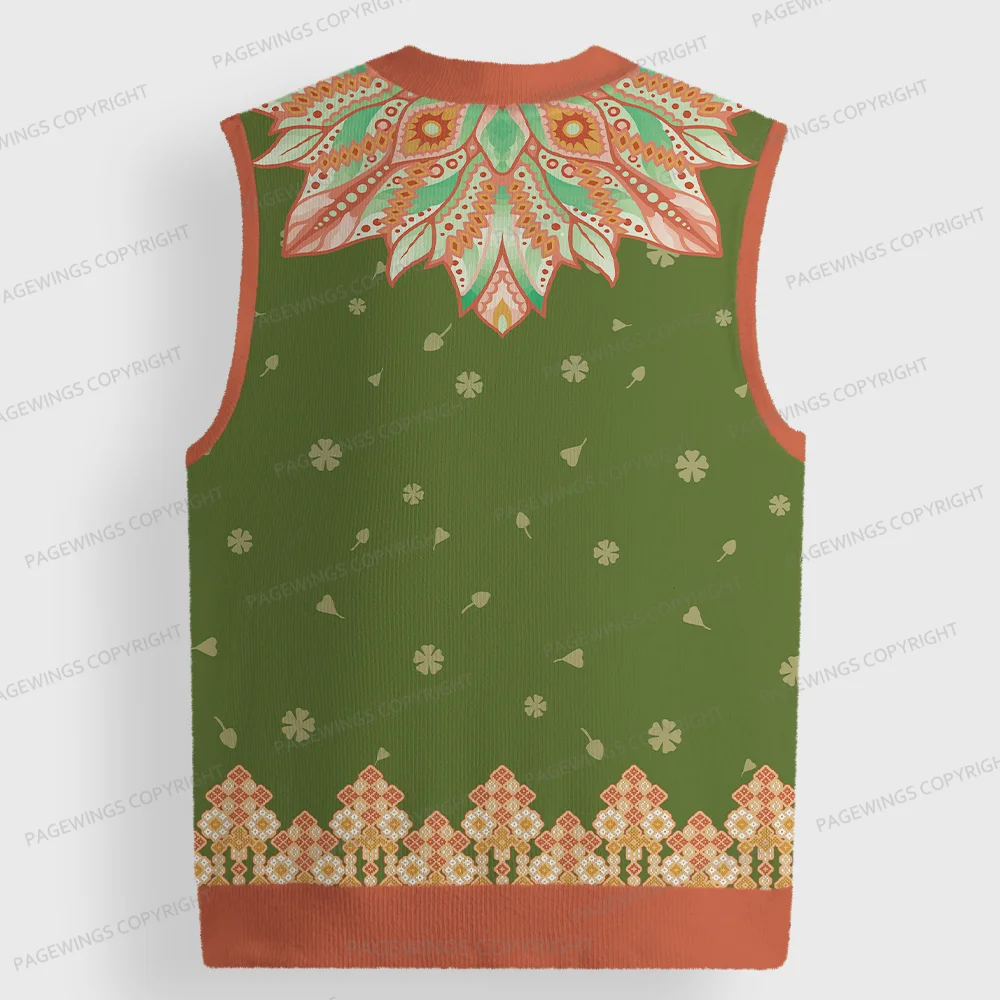 Pagewings Skeleton Reading Unisex V-Neck Ugly Knit Vest