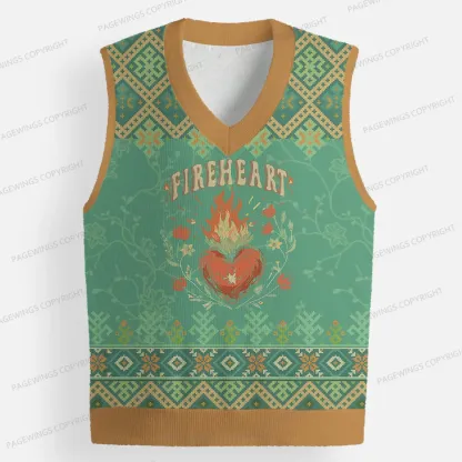 Pagewings Fireheart Unisex V-Neck Ugly Knit Vest
