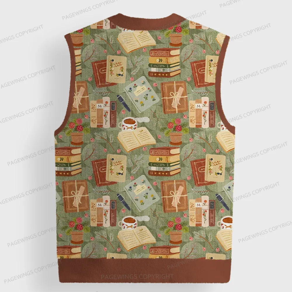 Pagewings Read Books Be Kind Stay Weird Unisex V-Neck Ugly Knit Vest