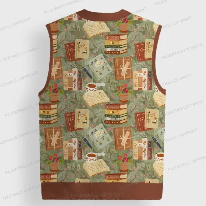 Pagewings Read Books Be Kind Stay Weird Unisex V-Neck Ugly Knit Vest