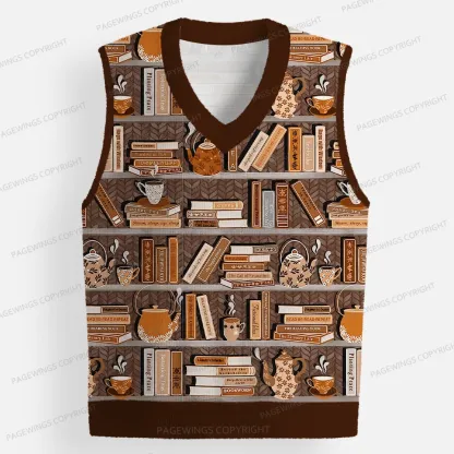 Pagewings Cozy Reading Unisex V-Neck Ugly Knit Vest