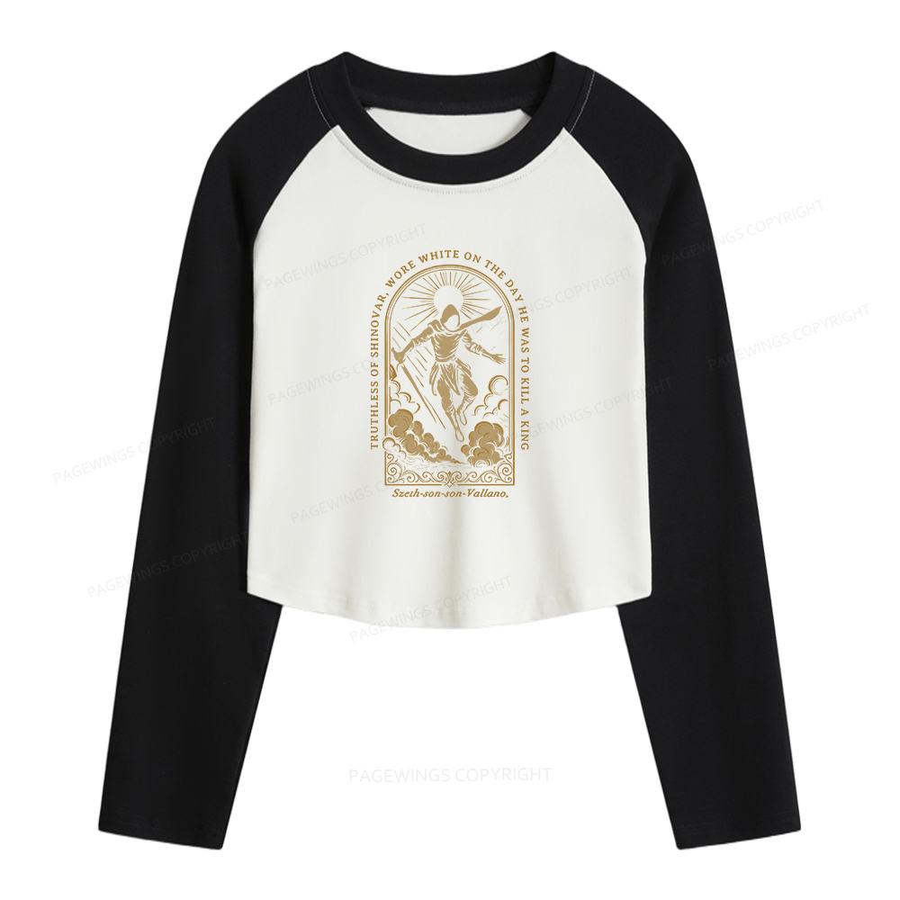 Pagewings Truthless of Shinovar Women Long Sleeve Crop Raglan T-shirt
