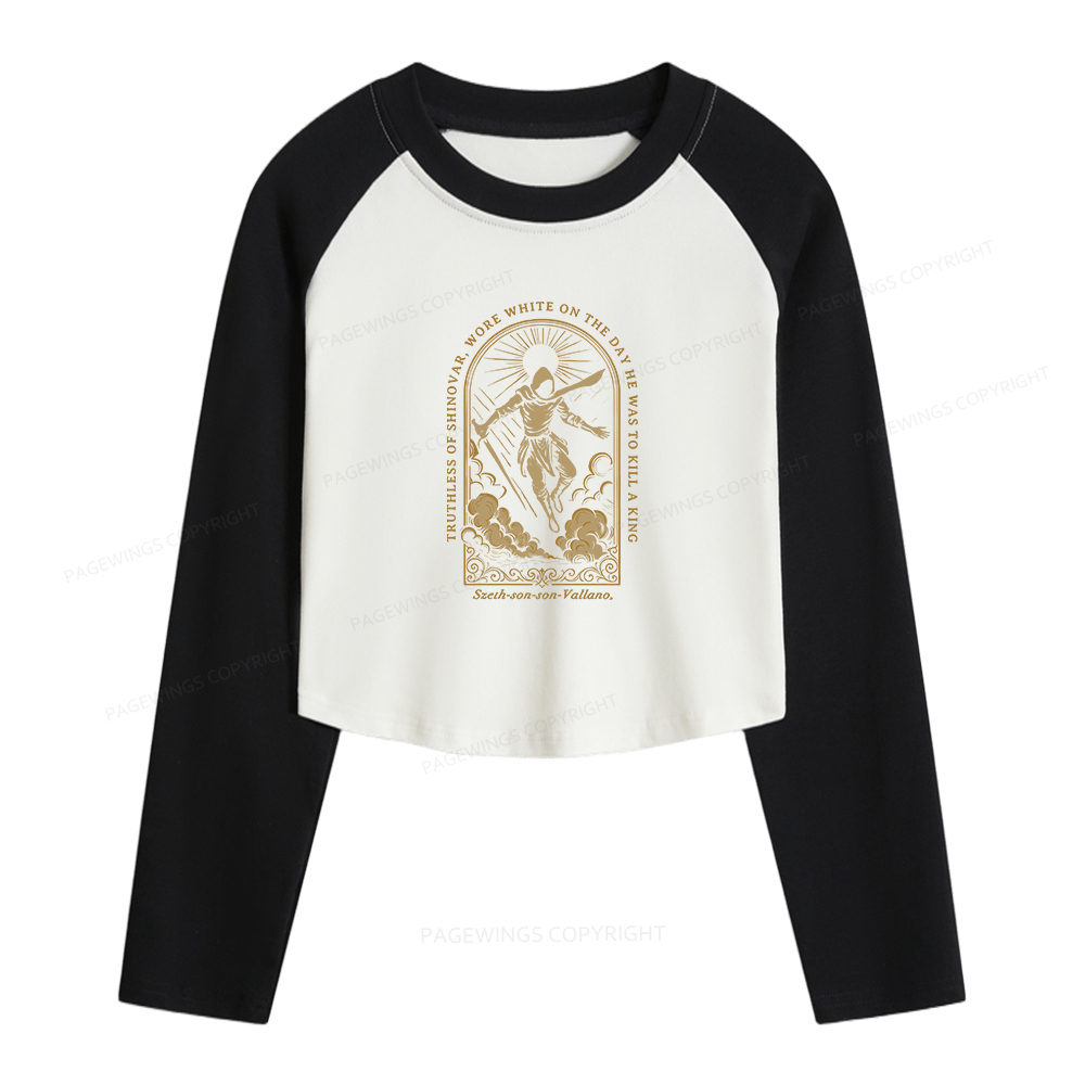 Pagewings Truthless of Shinovar Women Long Sleeve Crop Raglan T-shirt