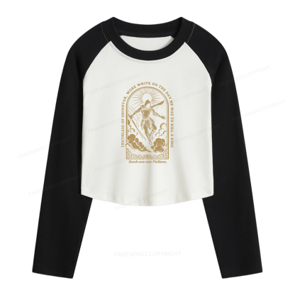 Pagewings Truthless of Shinovar Women Long Sleeve Crop Raglan T-shirt