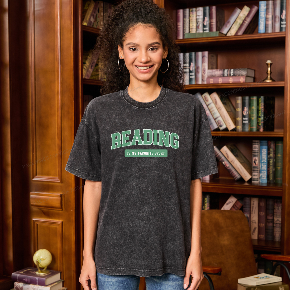 Pagewings Reading Is My Favorite Sport Unisex Washed T-shirt