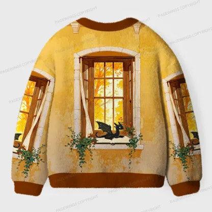 Pagewings Dragons Reading Unisex Ugly Cardigan Sweaters