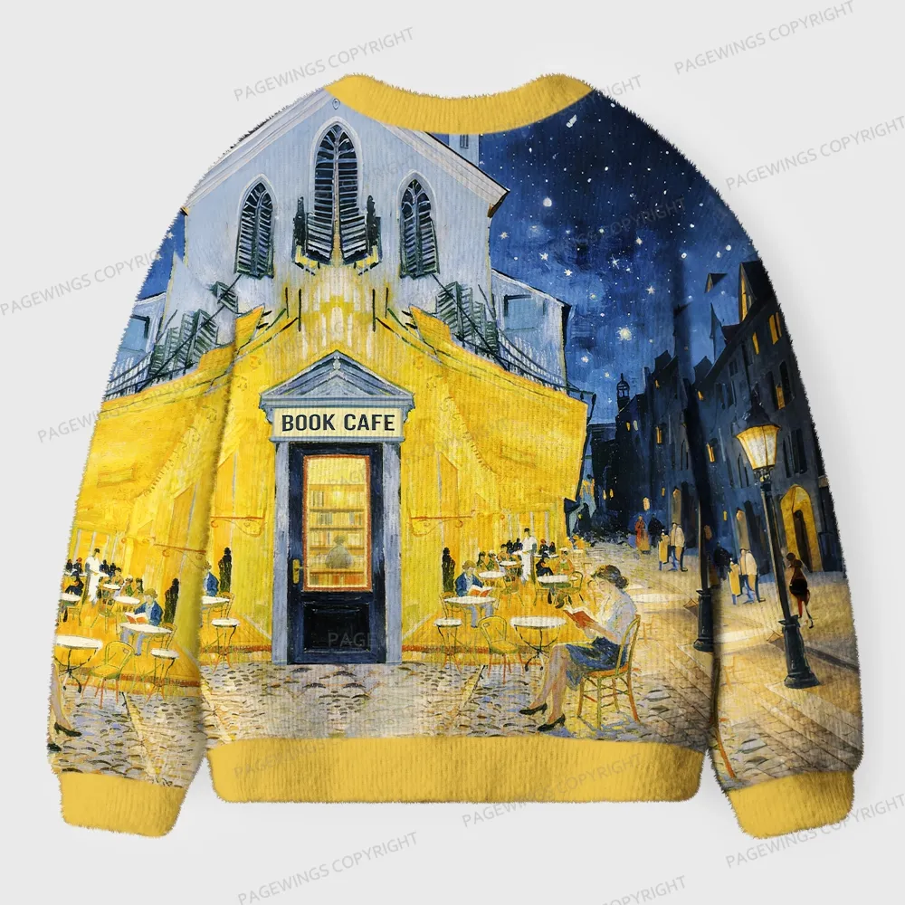 Pagewings Book Cafe Unisex Ugly Cardigan Sweaters