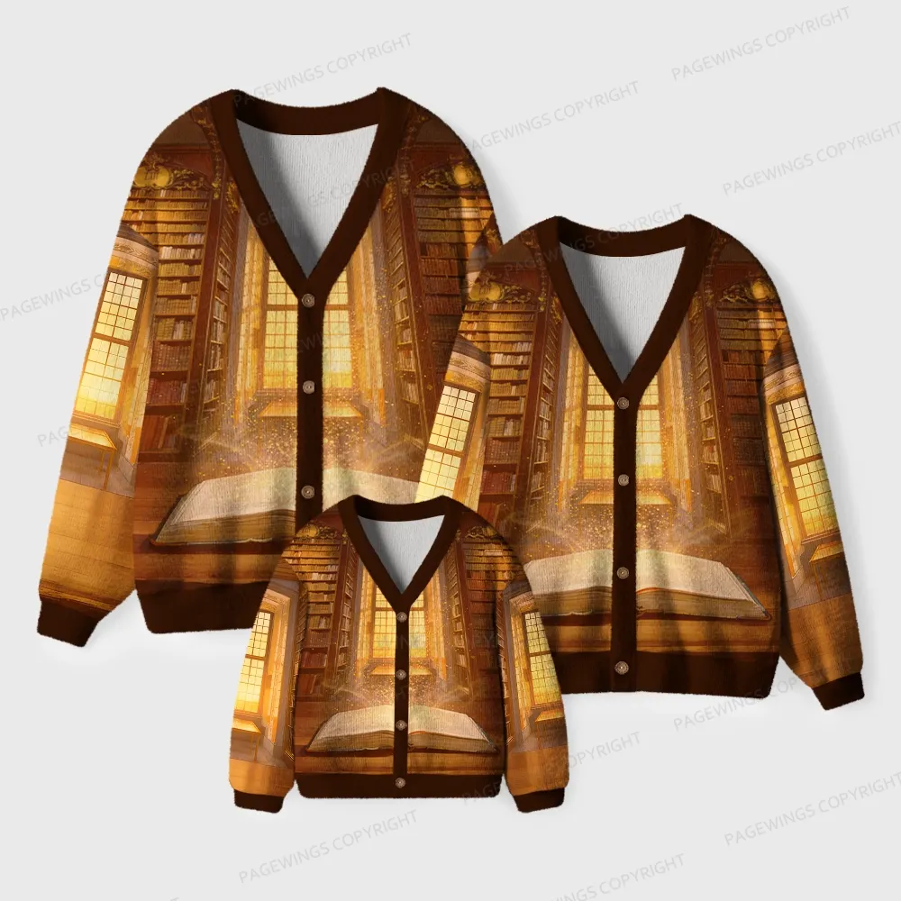 Pagewings Library Unisex Ugly Cardigan Sweaters