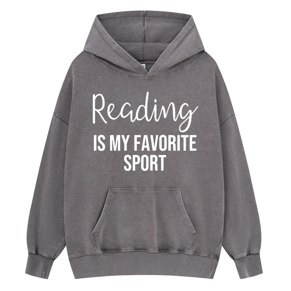 Pagewings Reading is My Favourite Sport Unisex Washed Hoodie
