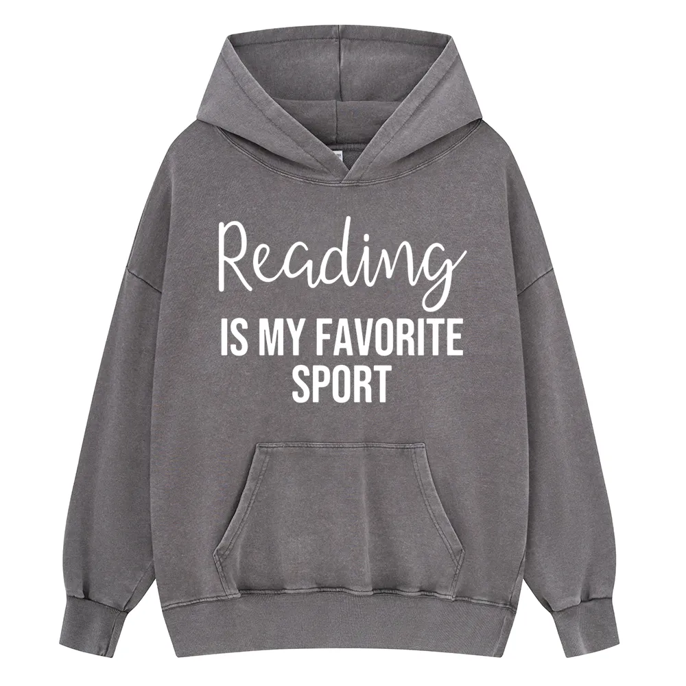 Pagewings Reading is My Favourite Sport Unisex Washed Hoodie