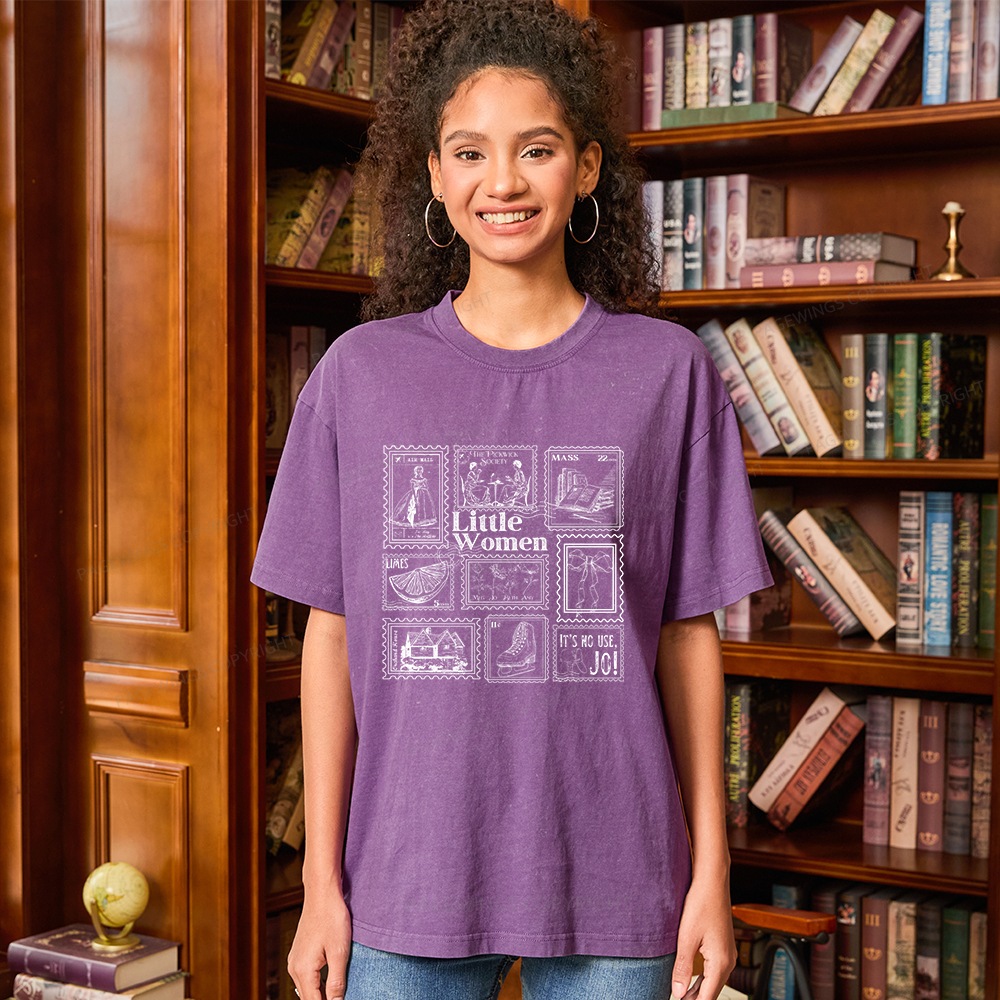 Pagewings Literary Stamp Unisex Washed T-shirt