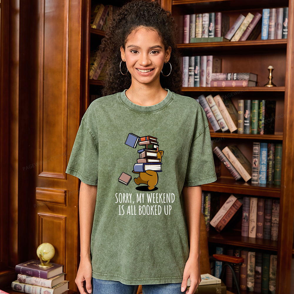 Pagewings Weekend Booked Up Unisex Washed T-shirt