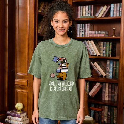 Pagewings Weekend Booked Up Unisex Washed T-shirt