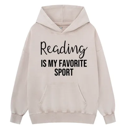 Pagewings Reading is My Favourite Sport Unisex Washed Hoodie
