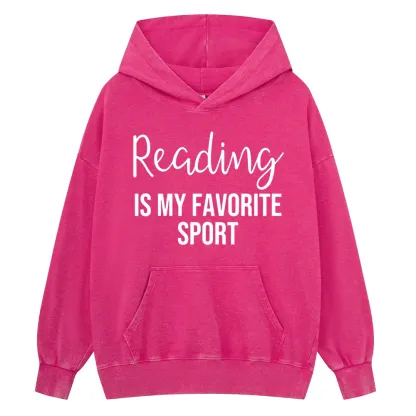 Pagewings Reading is My Favourite Sport Unisex Washed Hoodie