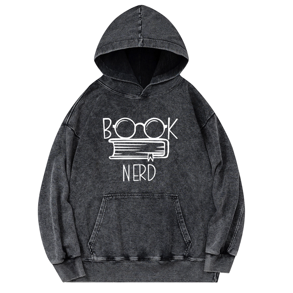 Pagewings Book Nerd Unisex Washed Hoodie