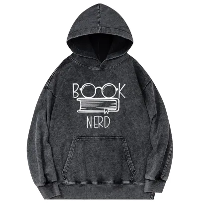 Pagewings Book Nerd Unisex Washed Hoodie