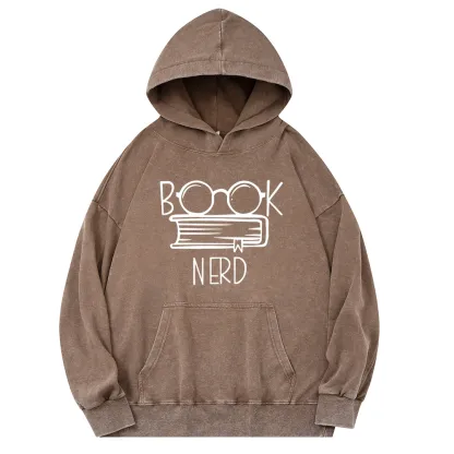 Pagewings Book Nerd Unisex Washed Hoodie