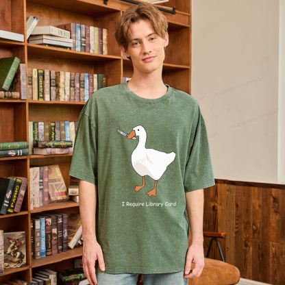 Pagewings I Require Library Card Unisex Washed T-shirt