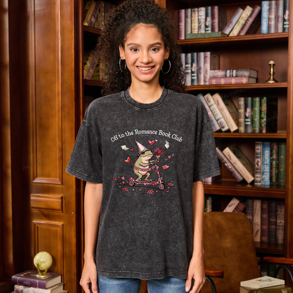 Pagewings Off to the Romance Book Club Unisex Washed T-shirt