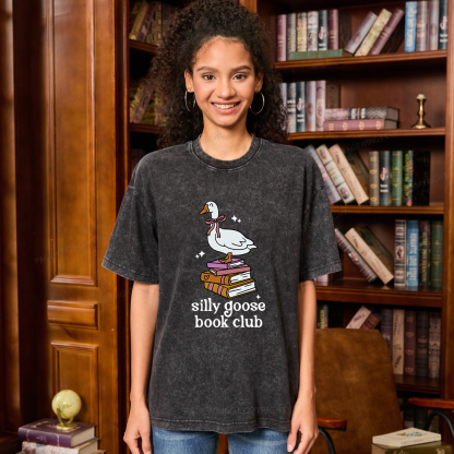Pagewings Silly Goose Book Club Unisex Washed T-shirt