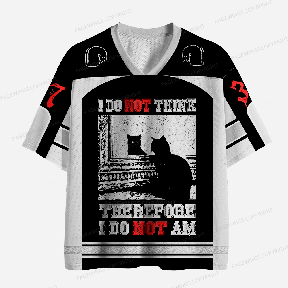 Pagewings I Do Not Think Therefore I Do Not Am Unisex Mesh Jersey