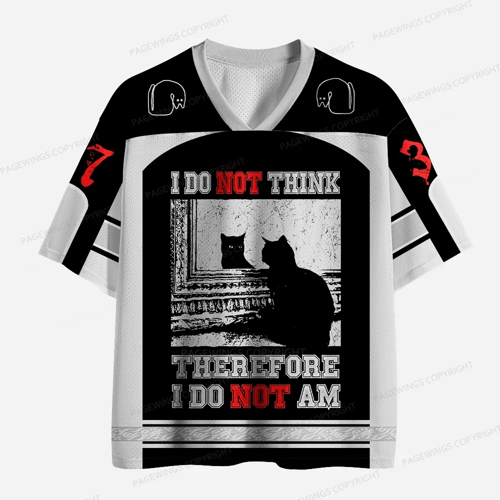 Pagewings I Do Not Think Therefore I Do Not Am Unisex Mesh Jersey