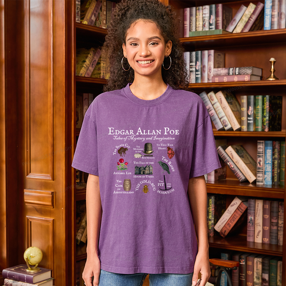 Pagewings Gothic Novel Lover Unisex Washed T-shirt