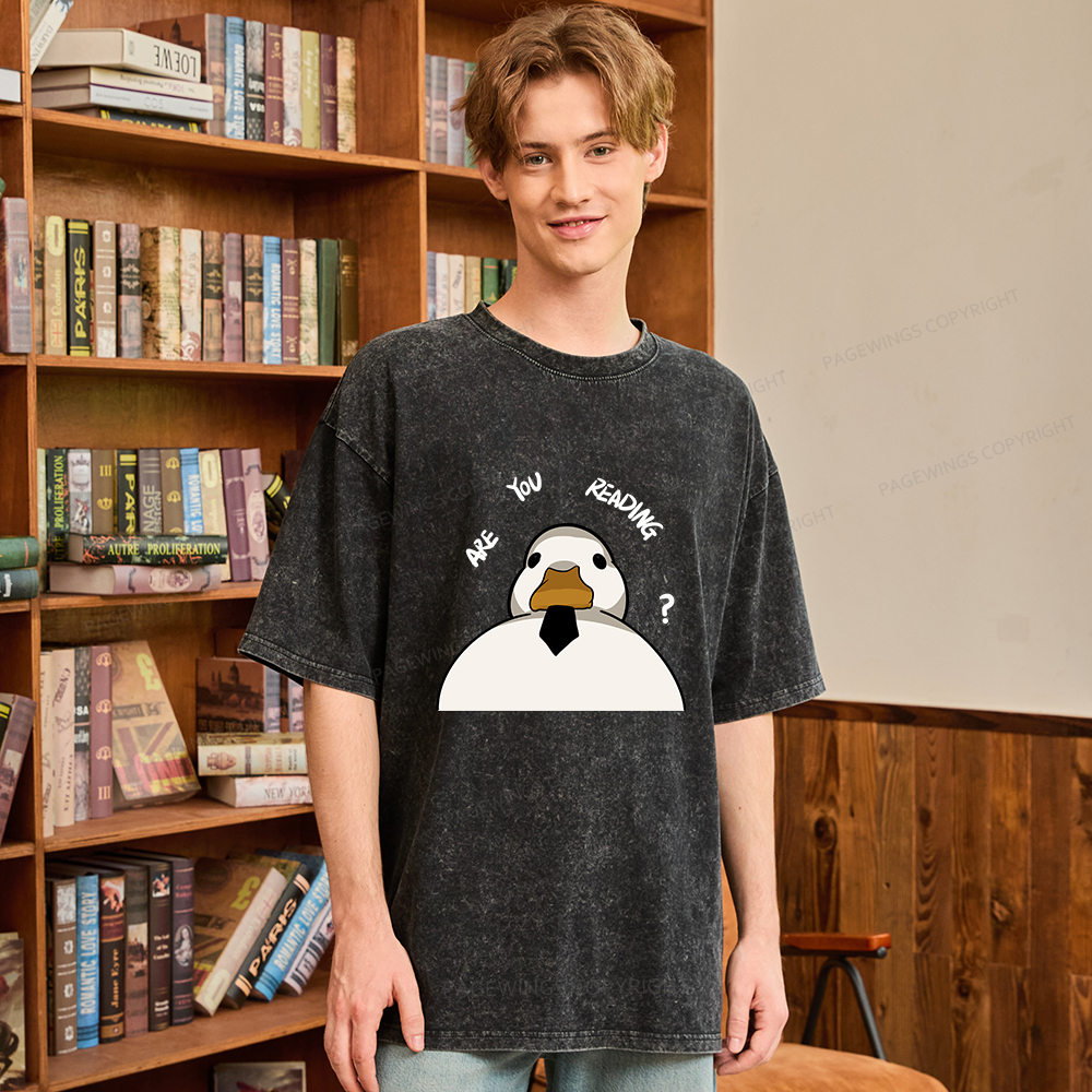 Pagewings Are You Reading Unisex Washed T-shirt