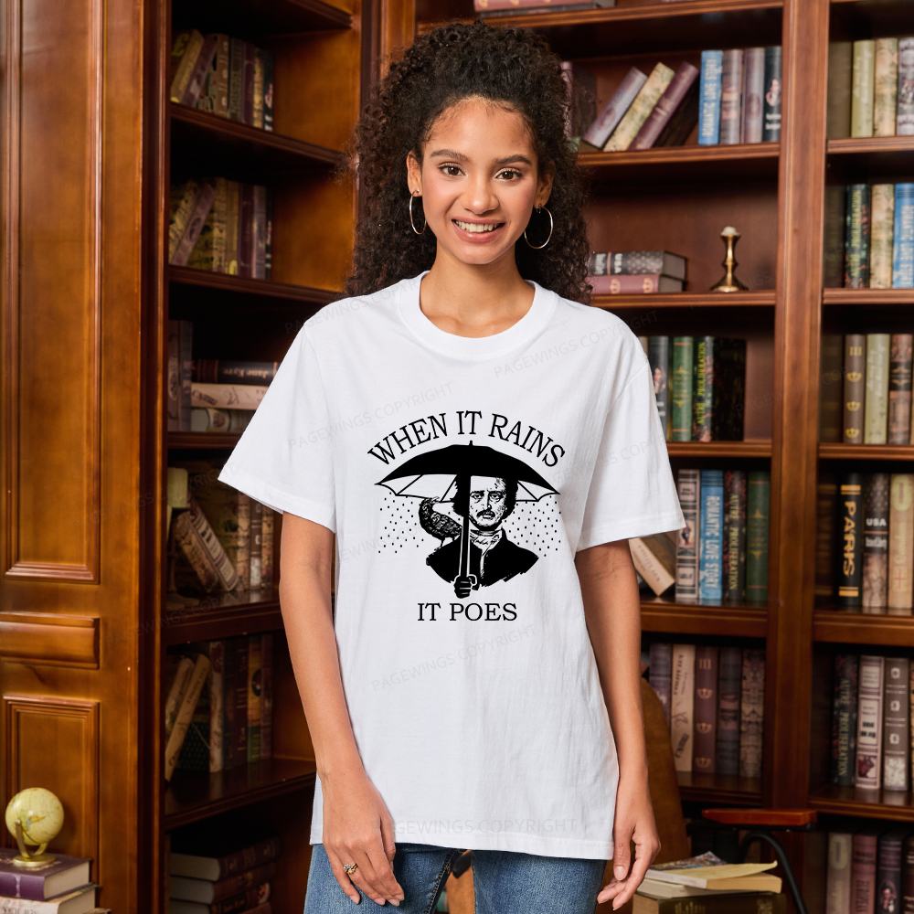 Pagewings When It Rains It Poes Unisex Classic T-shirt