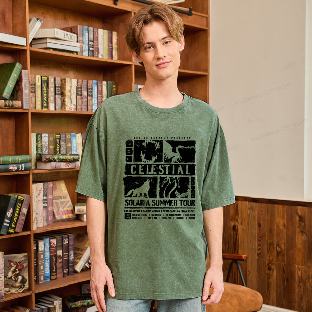 Pagewings The Celestial Heirs Unisex Washed T-shirt