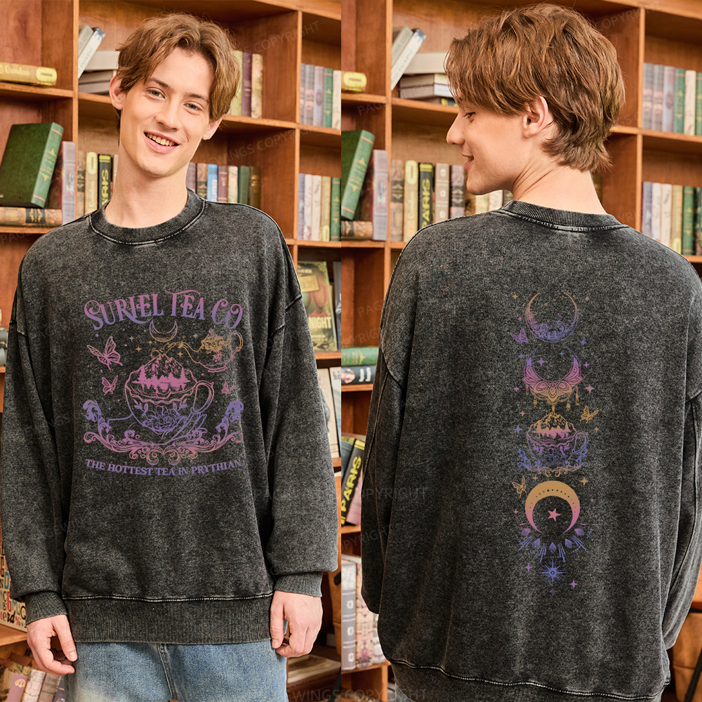 Pagewings Suriel Tea Co Unisex Washed Sweatshirt
