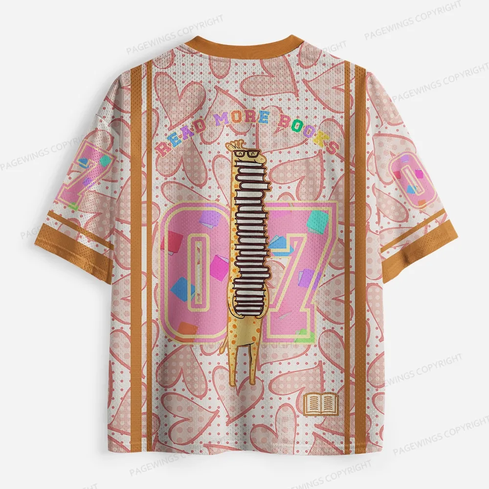 Pagewings Dinosaur Reading Unisex Mesh Jersey