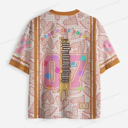 Pagewings Dinosaur Reading Unisex Mesh Jersey