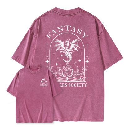 Pagewings Fantasy Reader Society Unisex Washed T-shirt