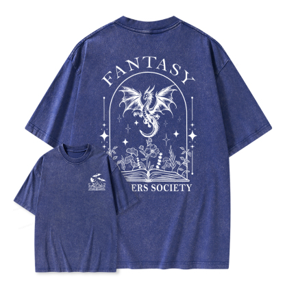 Pagewings Fantasy Reader Society Unisex Washed T-shirt