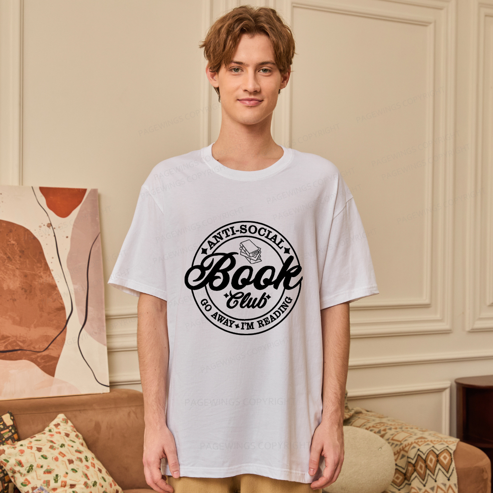 Pagewings Go Away I'm Reading Embroidery Unisex Classic T-shirt