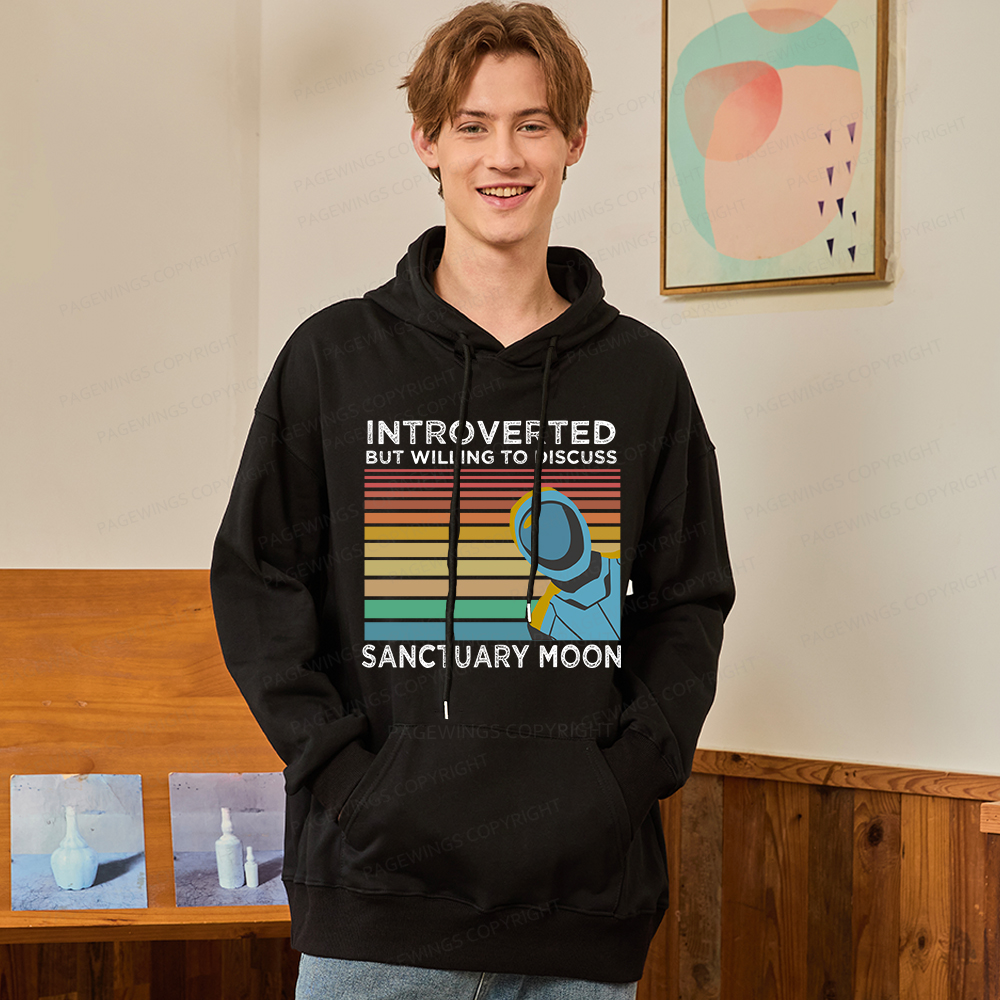 Pagewings Introverted But Willing to Discuss Sanctuary Moon Unisex Classic Hoodie