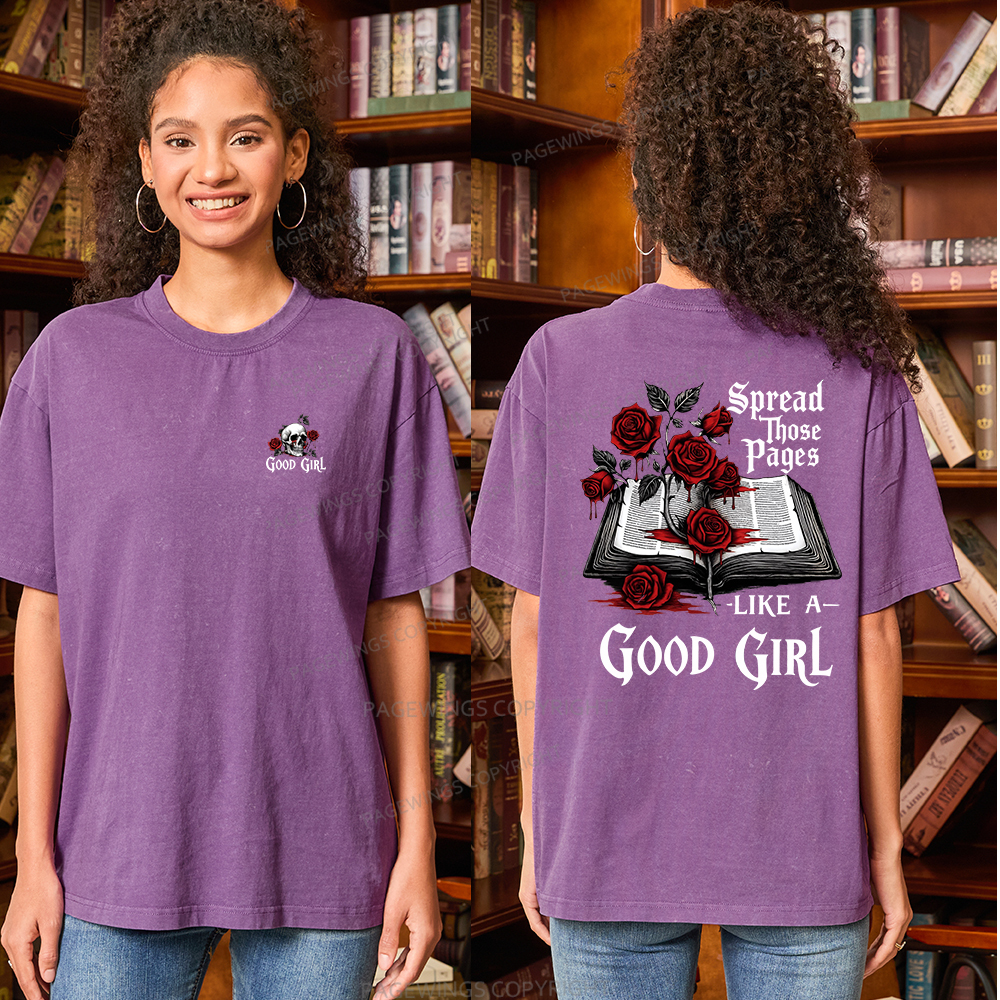 Pagewings Spread Those Pages Like a Good Girl Unisex Washed T-shirt