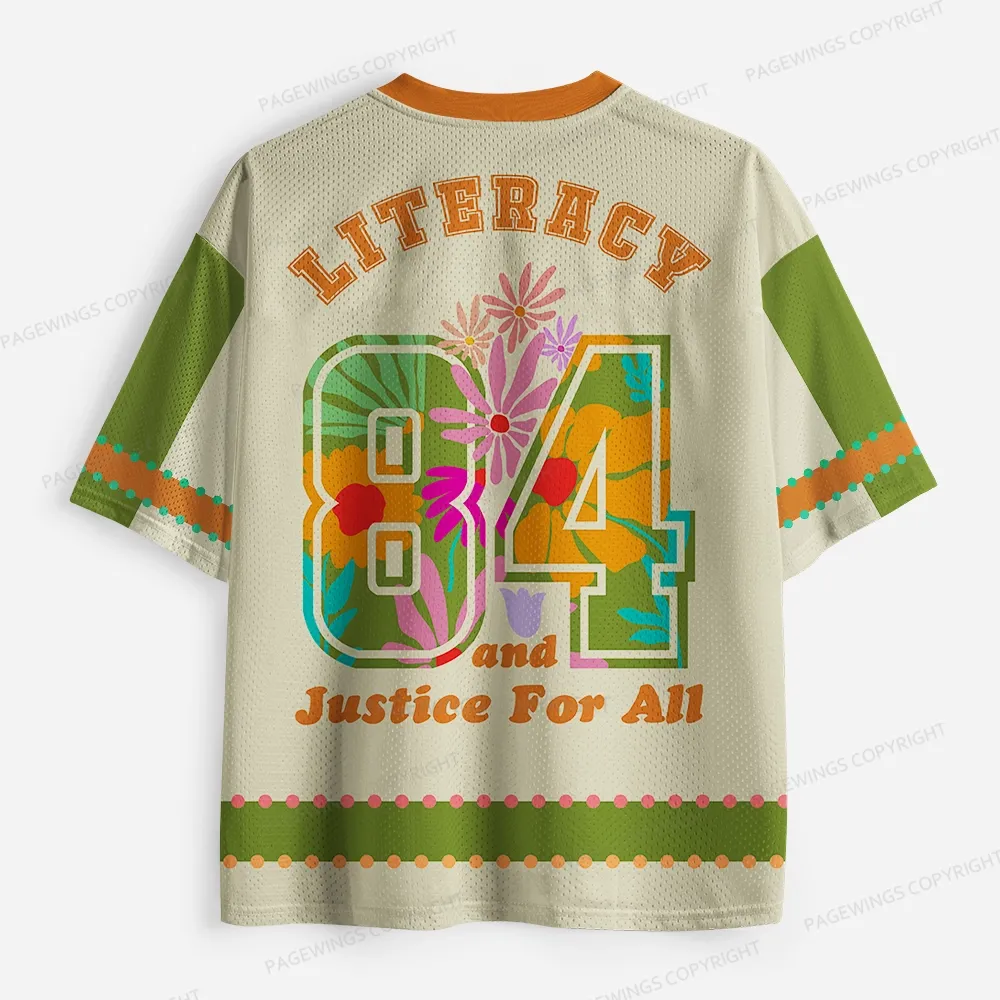 Pagewings Literacy And Justice For All Unisex Mesh Jersey