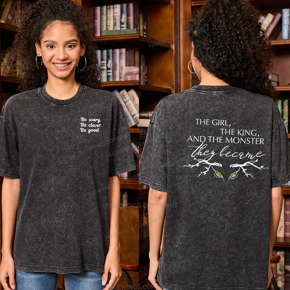 Pagewings Be Wary Be Clever Be Good Unisex Washed T-shirt